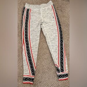 Free People Gray Joggers with Red and Black Accents